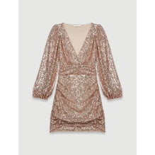 Women Sparkly Mini Dress - Metal Pink