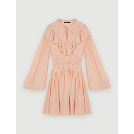 Women Ruffled Short Dress - Pale Pink