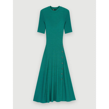 Women Ribbed Knit Dress - Celadon