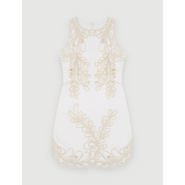 Women Fully Embroidered Dress - Ecru