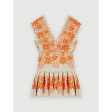 Women Fully Embroidered Dress - Orange