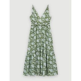 Women Printed Cotton Dress - Green