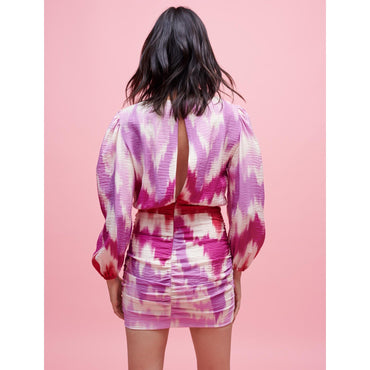 Women Tie And Dye Printed Viscose Dress - Tie Dye Pink