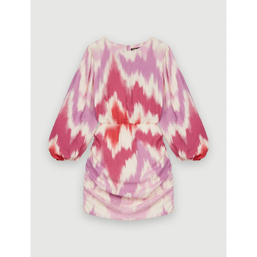 Women Tie And Dye Printed Viscose Dress - Tie Dye Pink