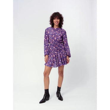 Women Dahlia Printed Viscose Dress - Purple