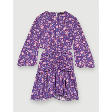 Women Dahlia Printed Viscose Dress - Purple