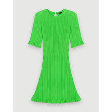 Women Ruffle Knit Dress - Green