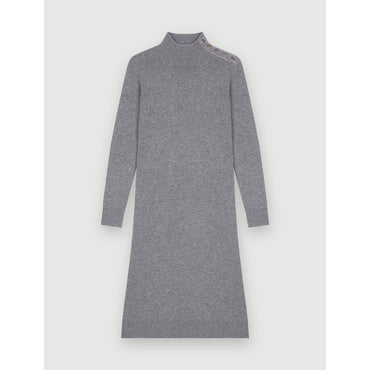 Women Cashmere Maxi Dress - Grey