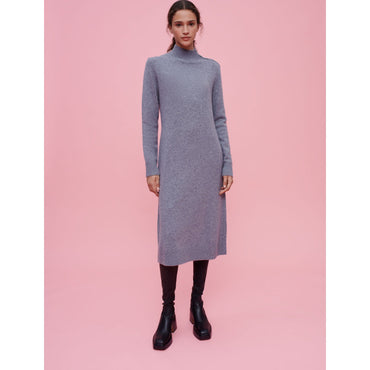 Women Cashmere Maxi Dress - Grey