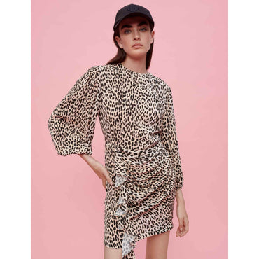 Women Leopard-Print Viscose Dress - Light Leopard