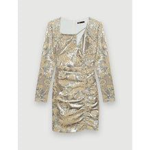 Women Sequin-Embroidered Velvet Dress - Silver