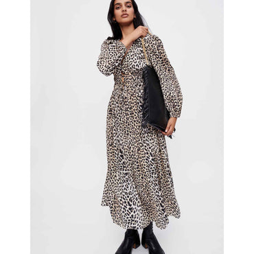 Women Leopard-Print Viscose Maxi Dress - Light Leopard