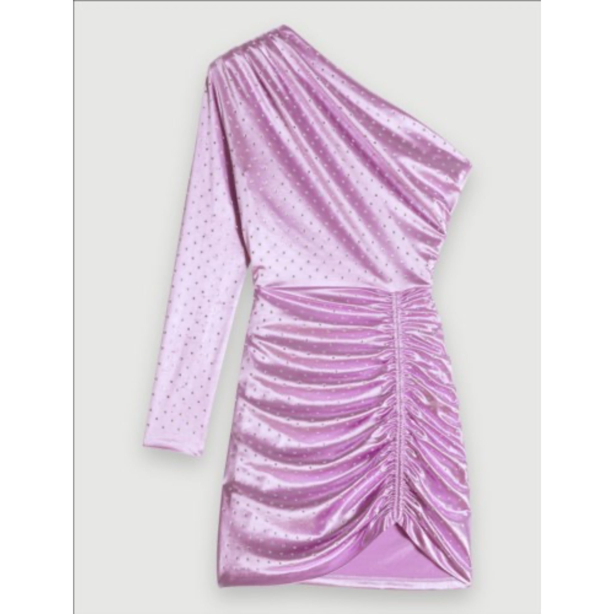 Women Asymmetrical Satin Dress - Parma Violet