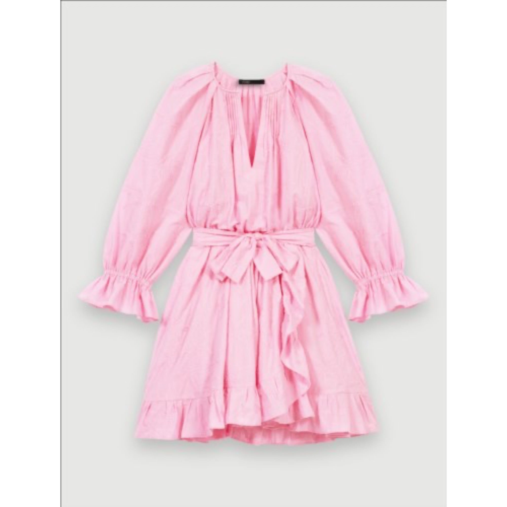 Women Ruffled Short Dress - Pale Pink