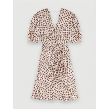 Women Palm Print Dress - Pink Mini Palm Tree