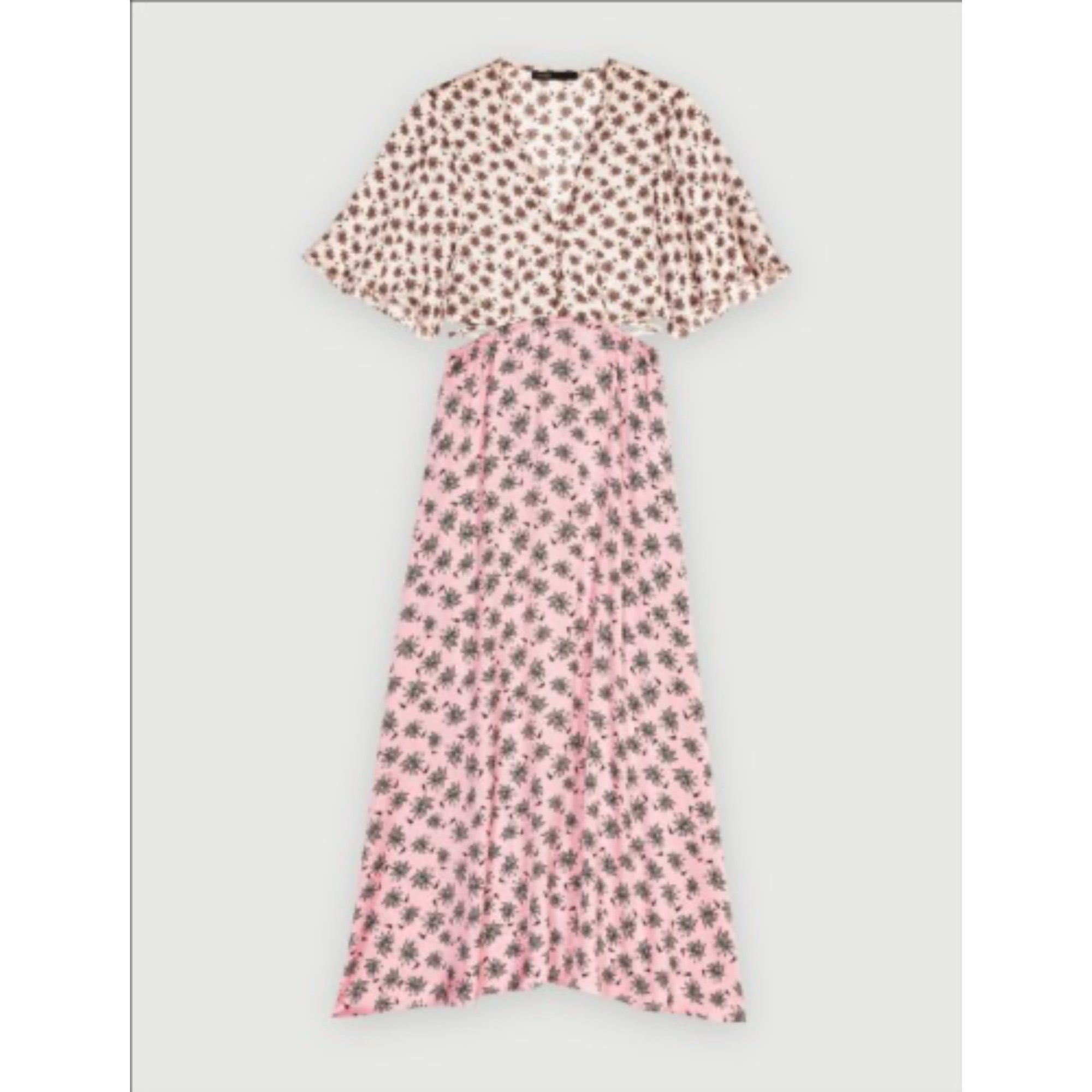 Women Palm Print Maxi Dress - Mix Palm Pink