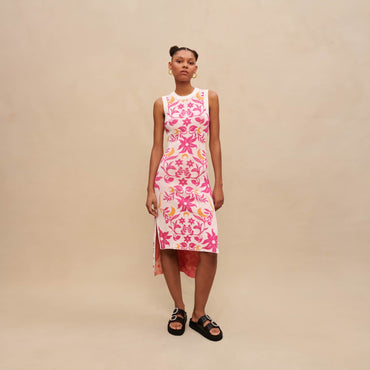 Women Printed Reversible Dress - Pink Dreamlike