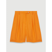 Women Flared Satin Shorts - Orange