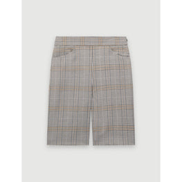 Women Checked Biker Shorts - Grey