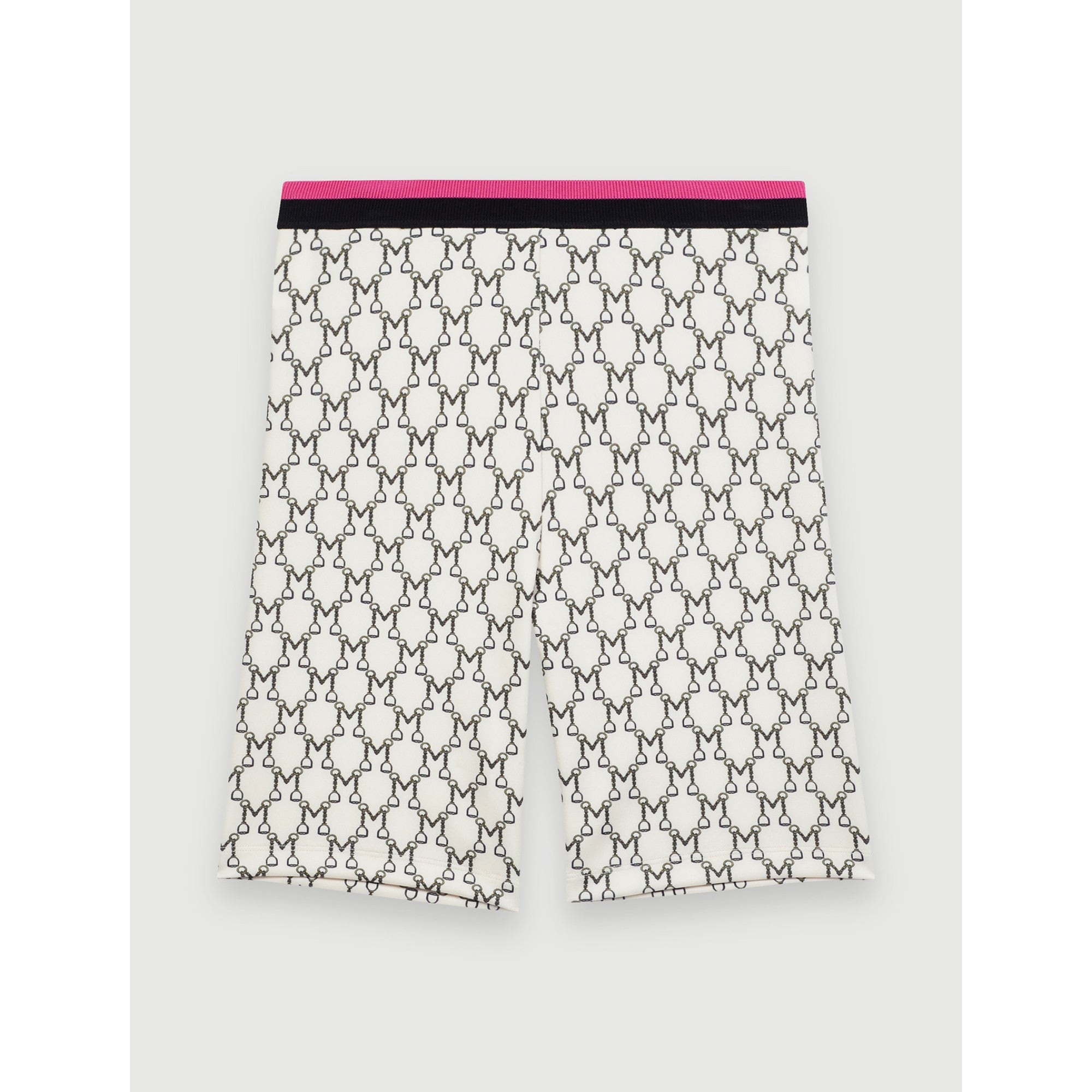 Women Cycling Shorts With All-Over Monogram - Ecru