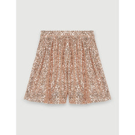 Women Sequinned Shorts - Metal Pink