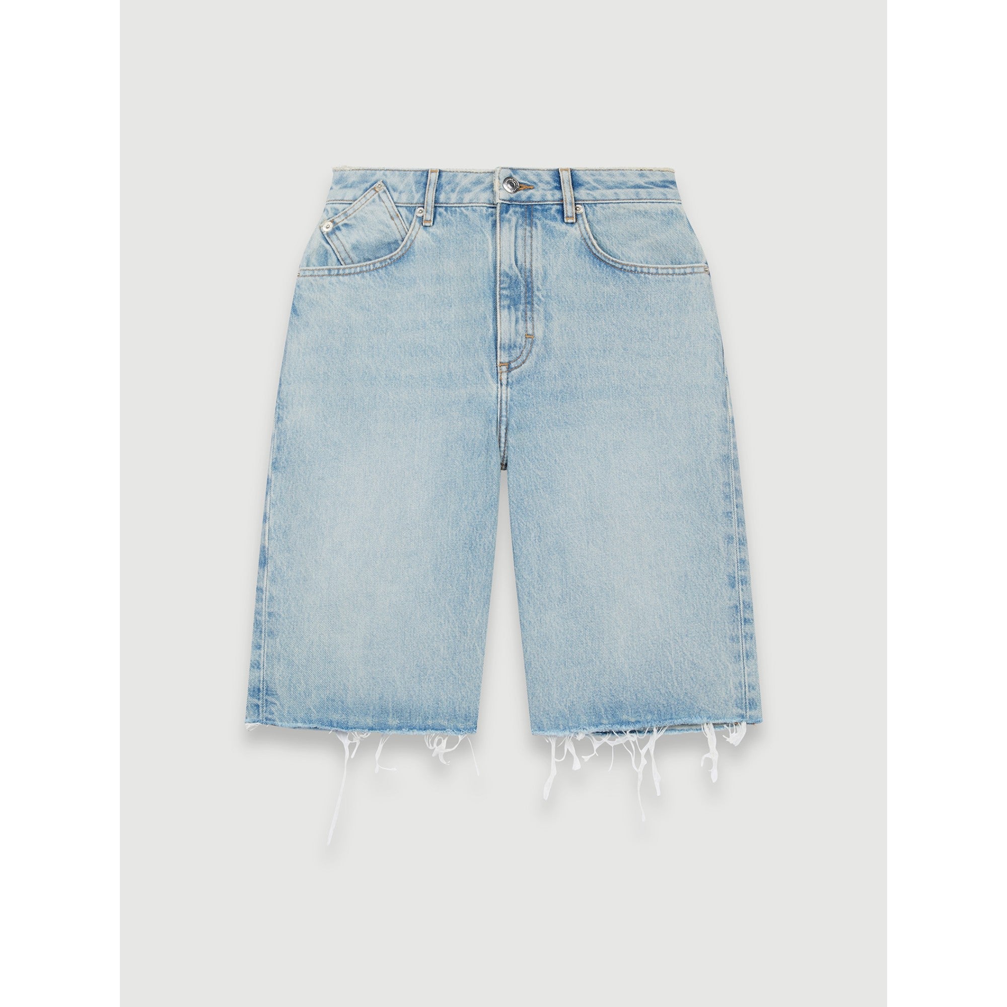 Women Straight Denim Shorts - Light Blue