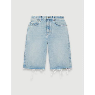 Women Straight Denim Shorts - Light Blue