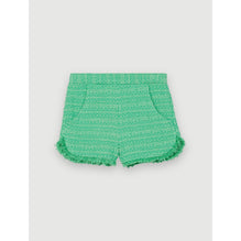 Women Tweed Shorts - Green