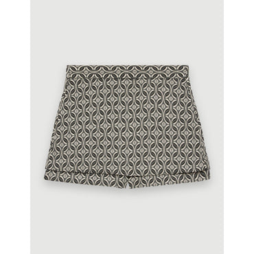 Women Lamé Jacquard Trompe-L'Œil Shorts - Black/Glitter