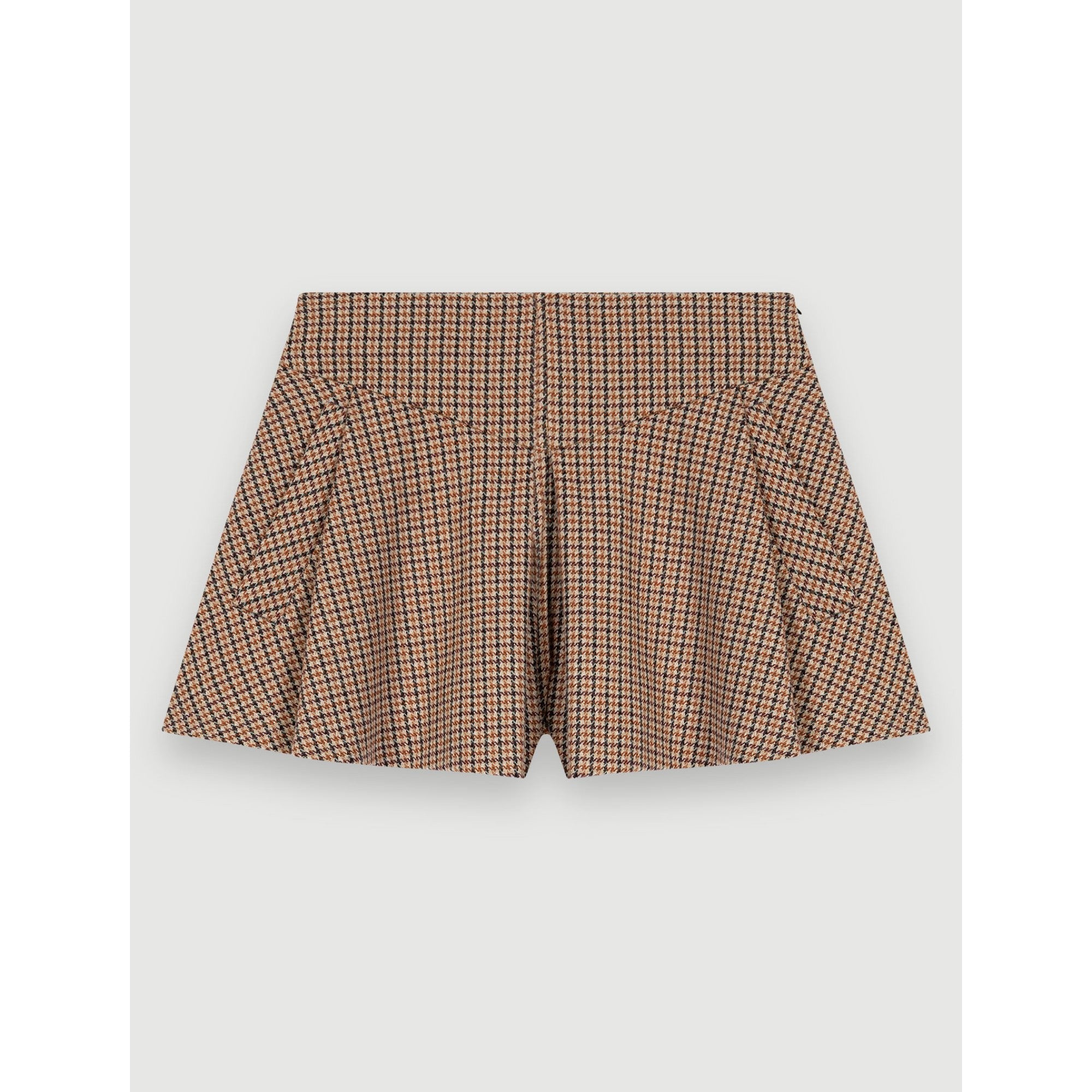 Women Houndstooth Skort - Camel