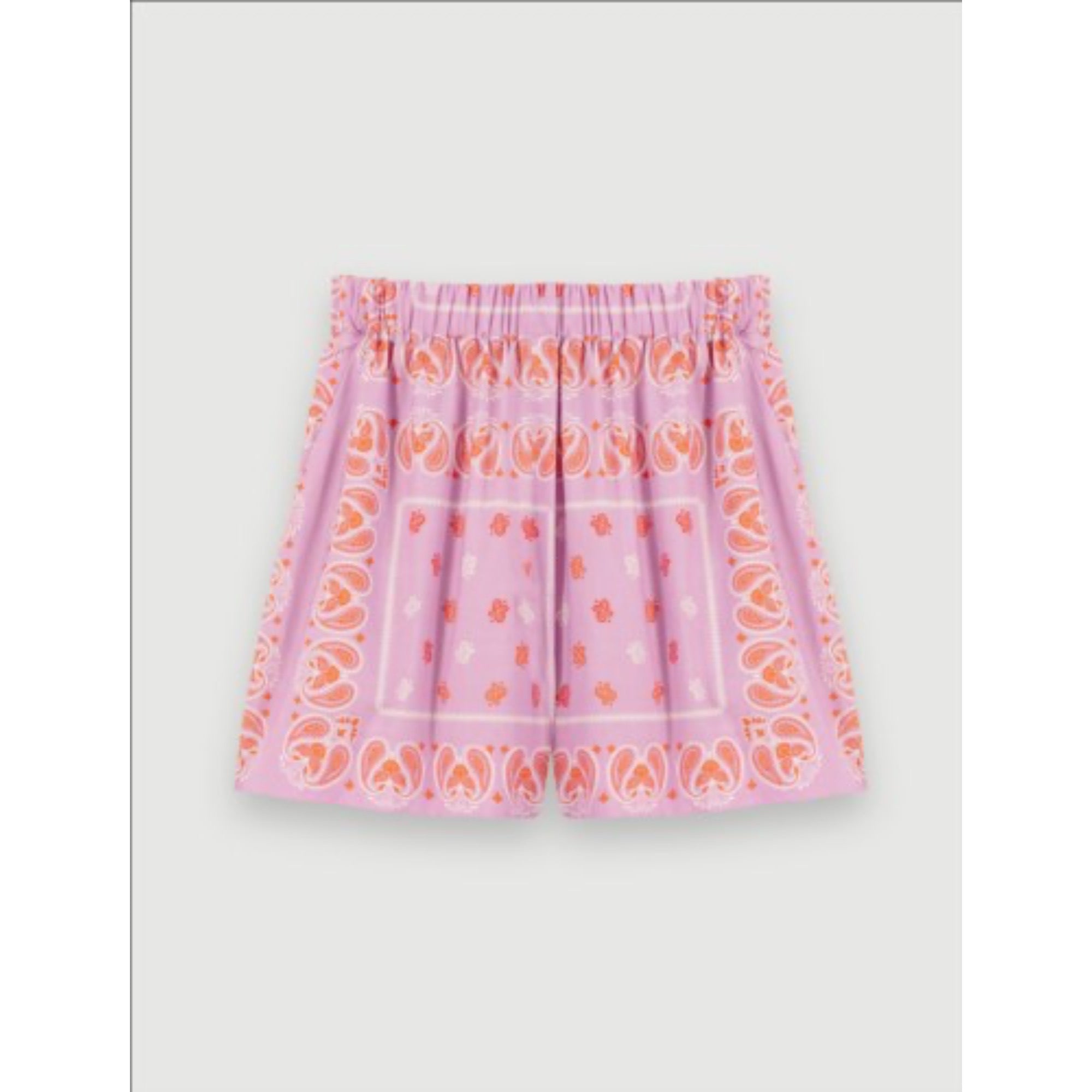 Women Paisley Print Shorts - Pink Bandana