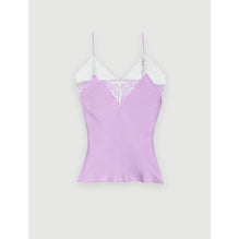 Women Silk Satin And Lace Top - Parma Violet