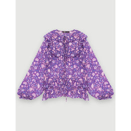 Women Dahlia Printed Viscose Top - Purple