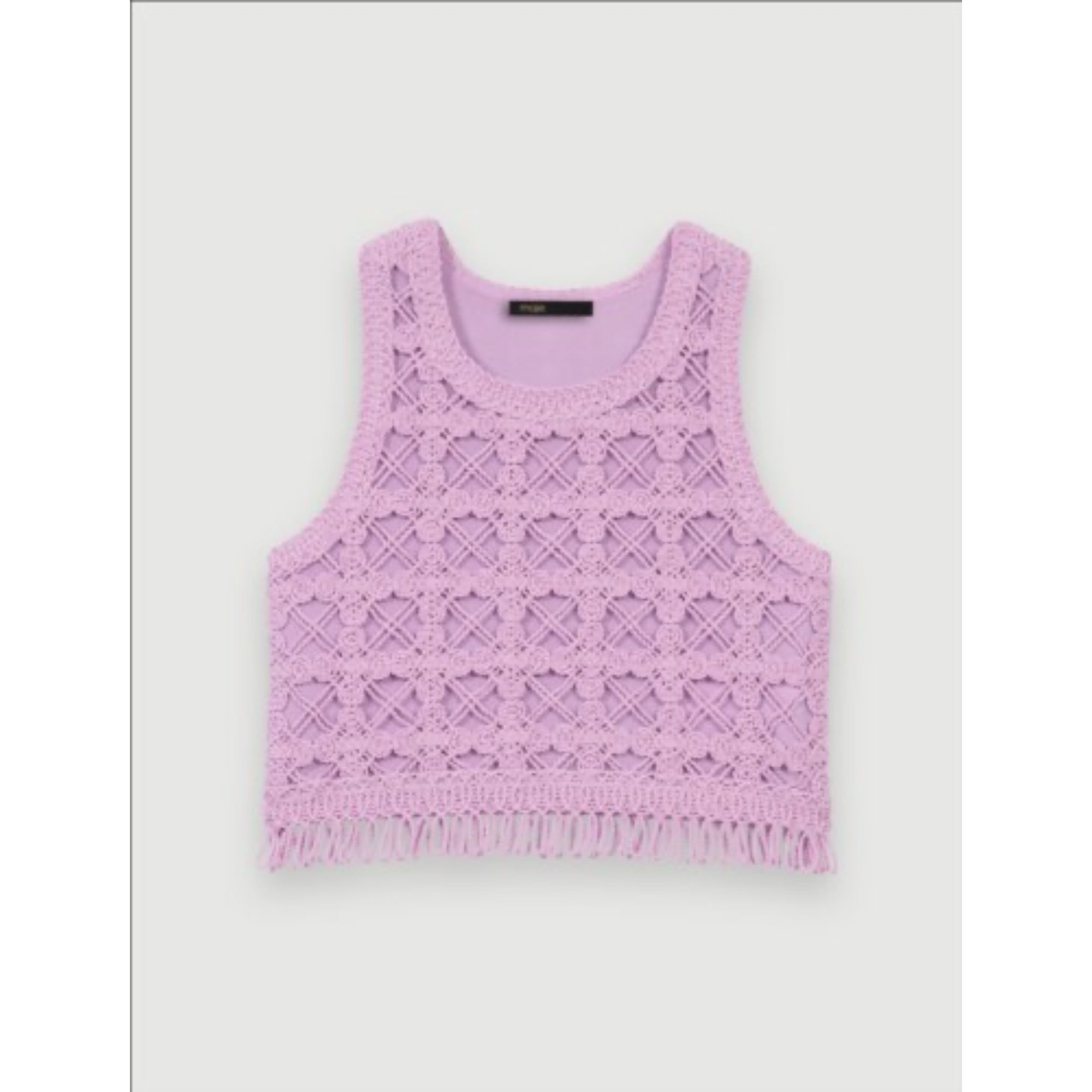 Women Crochet Crop Top - Parma Violet