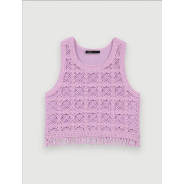 Women Crochet Crop Top - Parma Violet