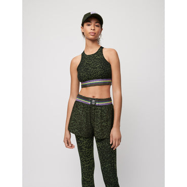 Women Printed Bralette - Khaki Leopard Print