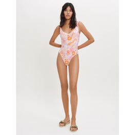 Women Printed One-Piece Swimsuit  - Pink