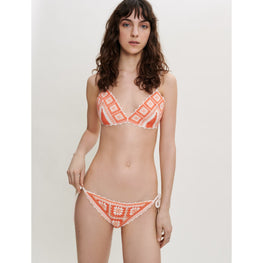 Women 2-Piece Crochet Swimsuit - Orange