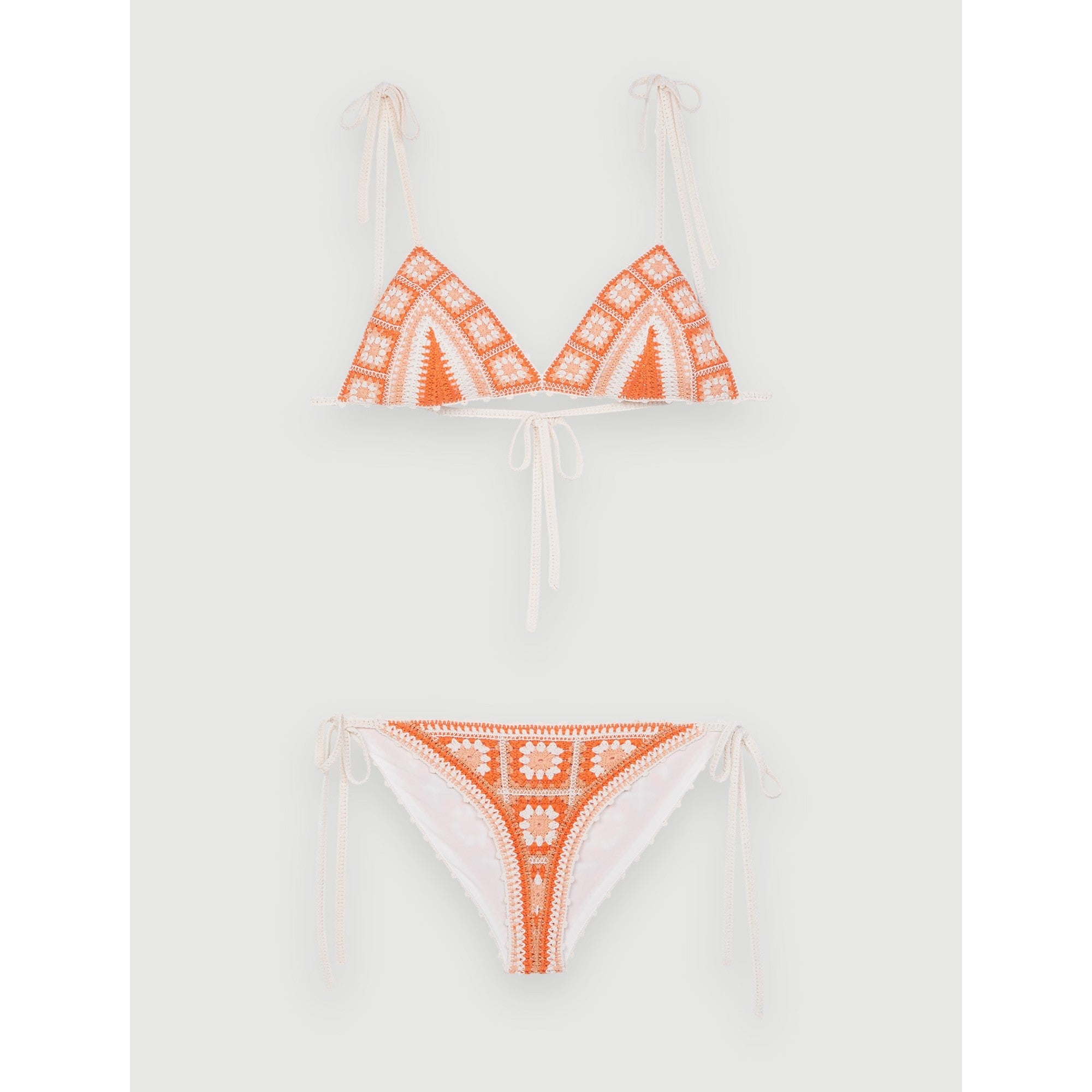 Women 2-Piece Crochet Swimsuit - Orange