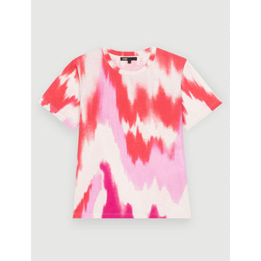 Women Tie And Dye Fuchsia Tee Shirt - Tie Dye Pink