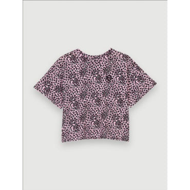 Women Leopard Print Cotton T-Shirt - Light Pink Leopard