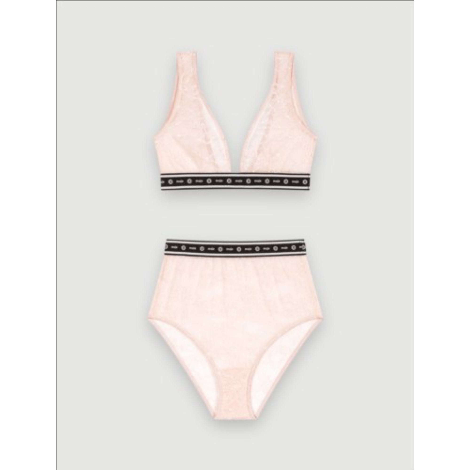 Women Lingerie Set In Lace - Pale Pink