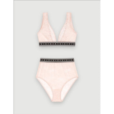 Women Lingerie Set In Lace - Pale Pink
