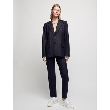 Women Cashmere Wool Jacket - Navy