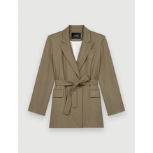 Women Oversized Tailored Jacket  - Khaki