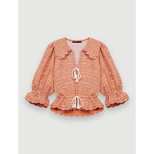 Women Small Tweed Croquet Jacket - Orange