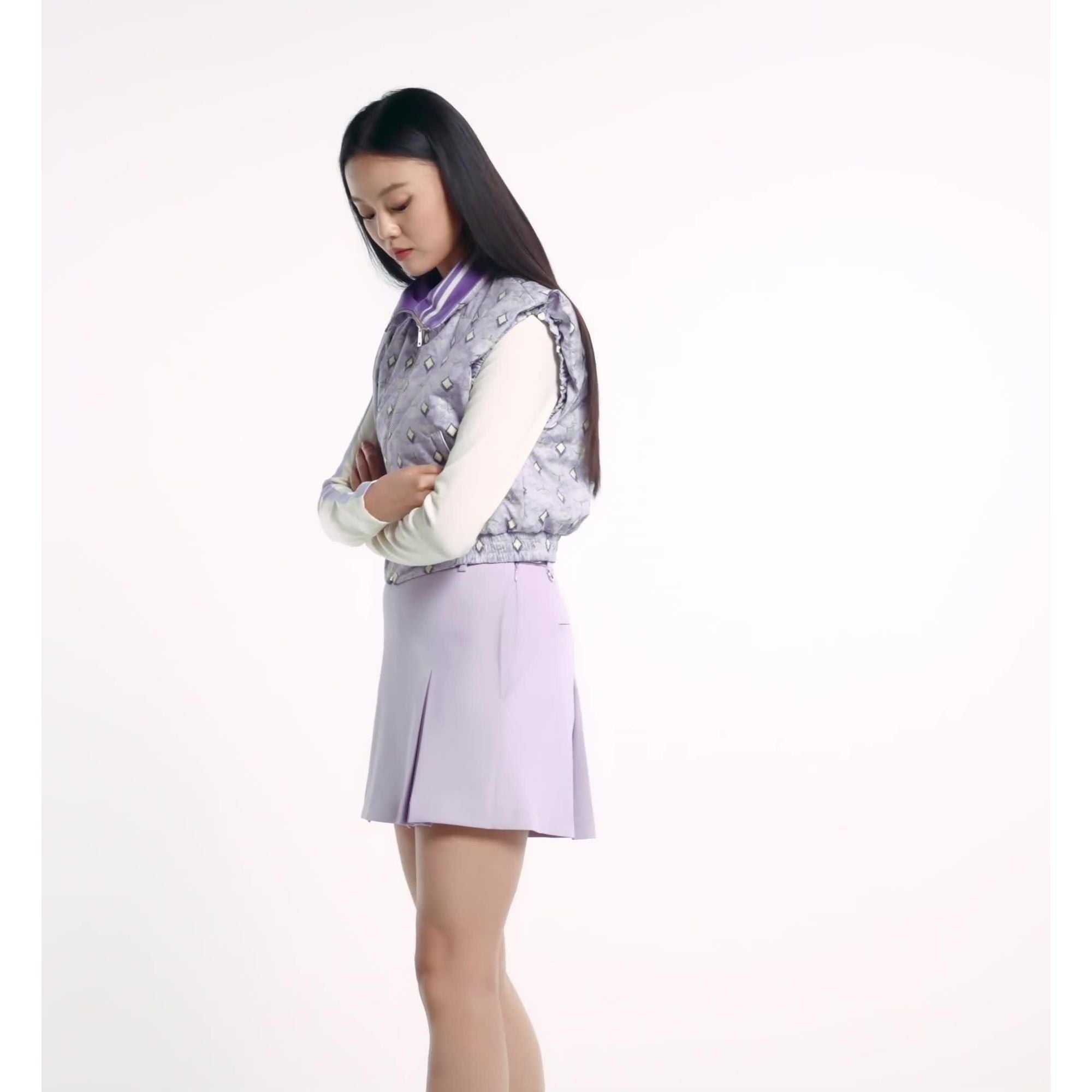 Women Golf In The City Padded Vest - Purple Rose