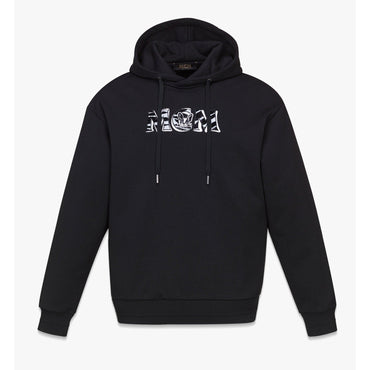 Men M Pup Logo Hoodie in Organic Cotton - Black