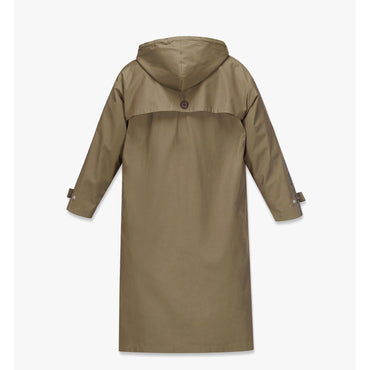 Men PHENOMENON+MCM Hooded Long Coat in Gabardine - Khaki Beige