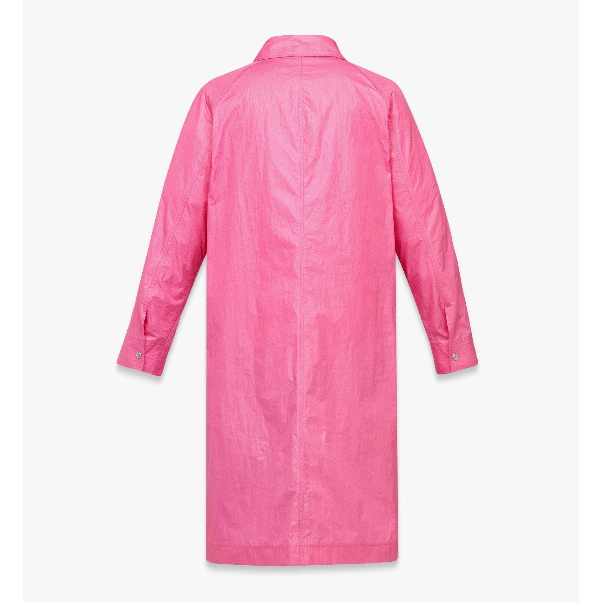 Men Oversized Coat In Crushed Nylon - Sangria Sunset